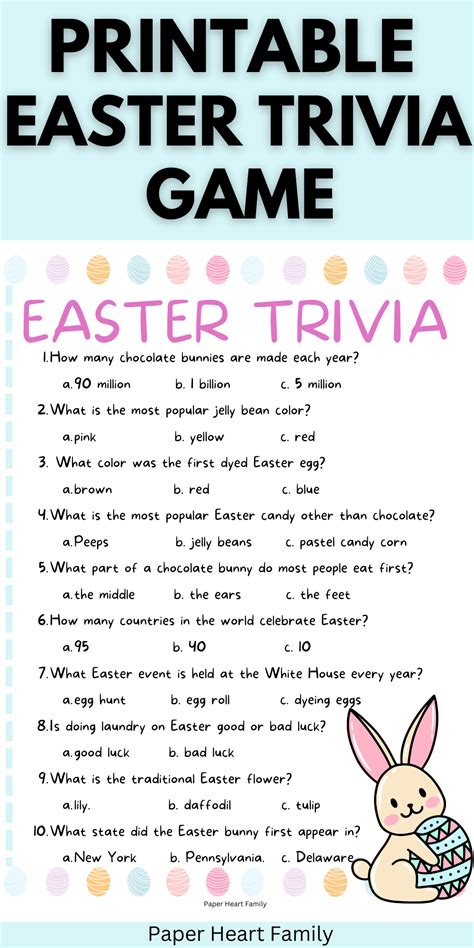 Easter Trivia Activities for Families