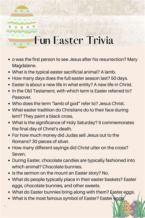 Easter Trivia Printables for Families