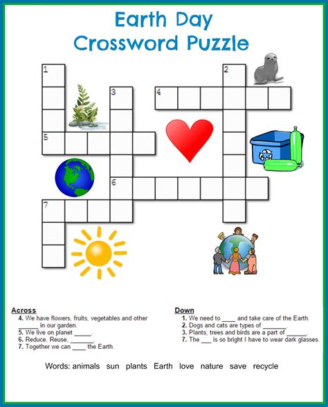 Easy Crossword Puzzle for Kids