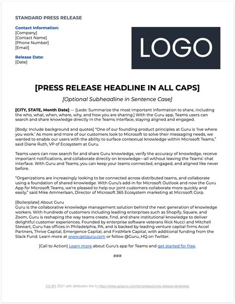 Easy Distribution Press Release Template