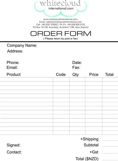 Easy Order Form Example