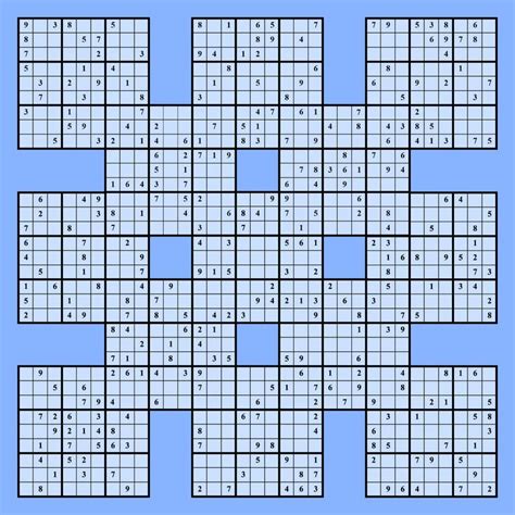 Easy Samurai Sudoku Puzzle