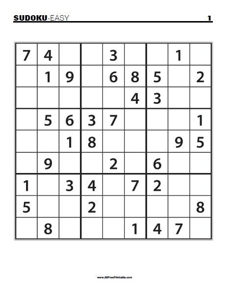 Easy Sudoku Puzzle 1