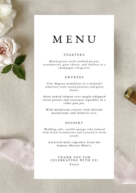 7 Easy Wedding Menu Templates to Download