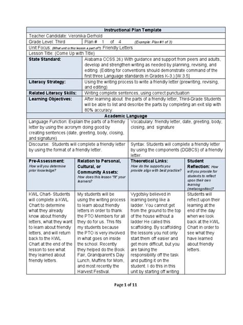 edTPA Lesson Plan Template Sample 2