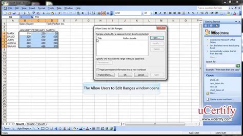 Allow Users to Edit Ranges Feature in Excel