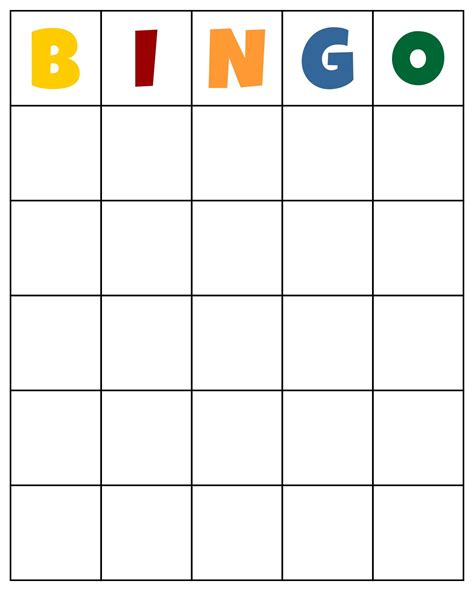 Blank bingo template with a pen and paper