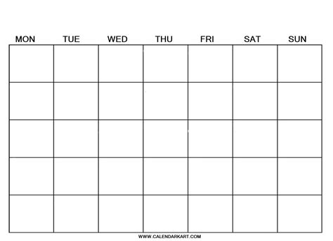 An editable blank calendar template