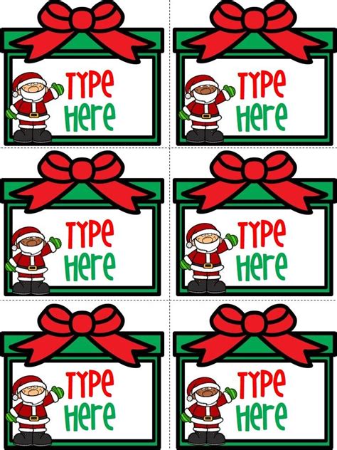 Editable Christmas tags with festive designs and fonts