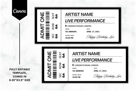 Editable Concert Ticket Template