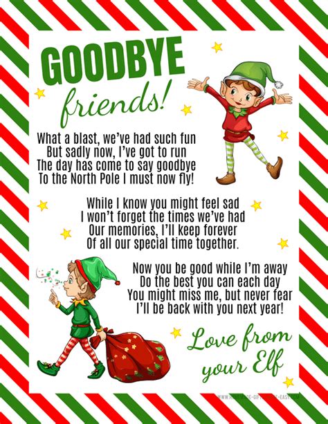 Editable Elf on the Shelf Goodbye Letter Printable Gallery 2