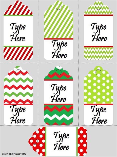 Editable Gift Tag Templates