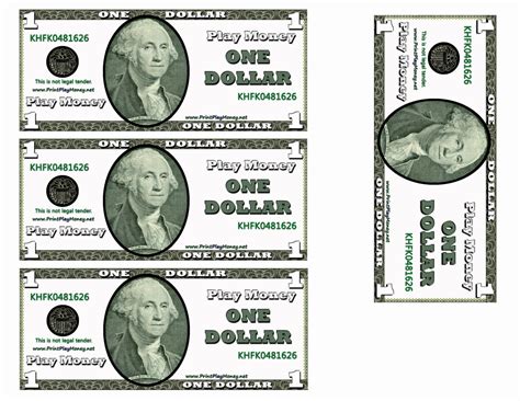 Editable Play Money Template Word Document