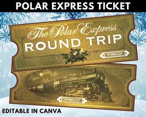 Editable Polar Express Ticket