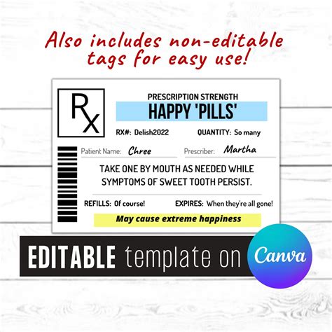 Editable Prescription Label Template