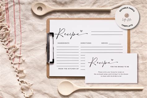 Editable Recipe Card Template Example