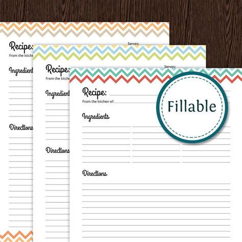 Editable Recipe Card Template Image 2