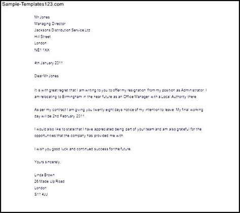 Editable Resignation Letter Template