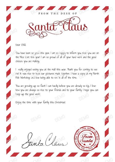 Editable Santa Letter Template 1