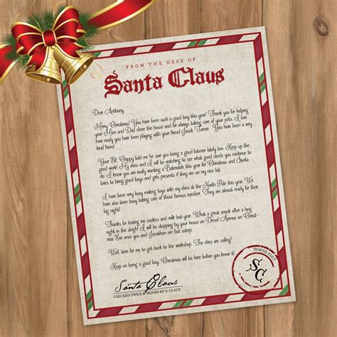 Editable Santa Letter Template 3