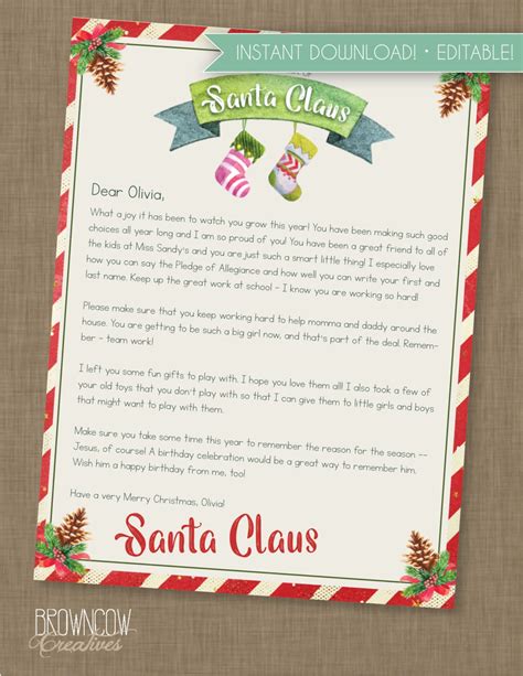 Editable Santa Letter Template 4