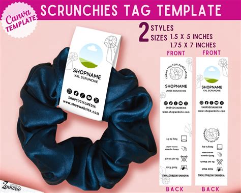 Editable Scrunchie Tag Template