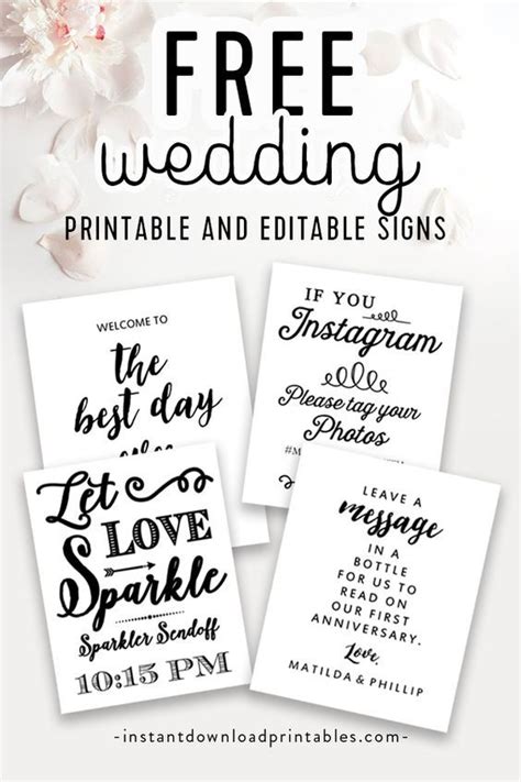 Editing Wedding Sign Templates