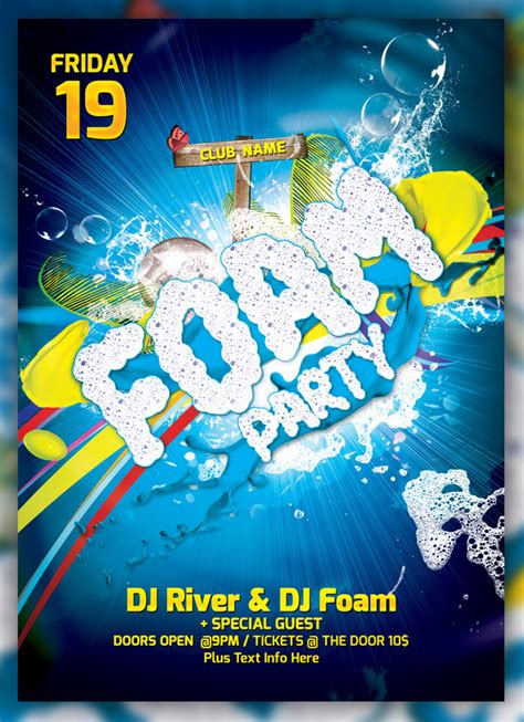 EDM Foam Party Flyer Template