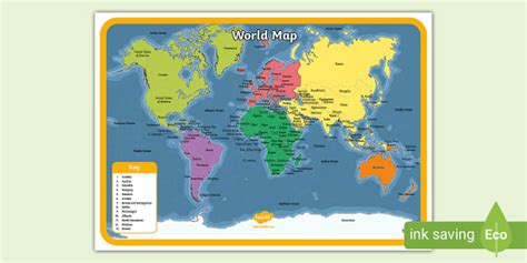 Education.com Labeled World Map