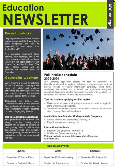 Education Newsletter Template