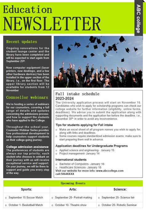 Education Newsletter Template 6