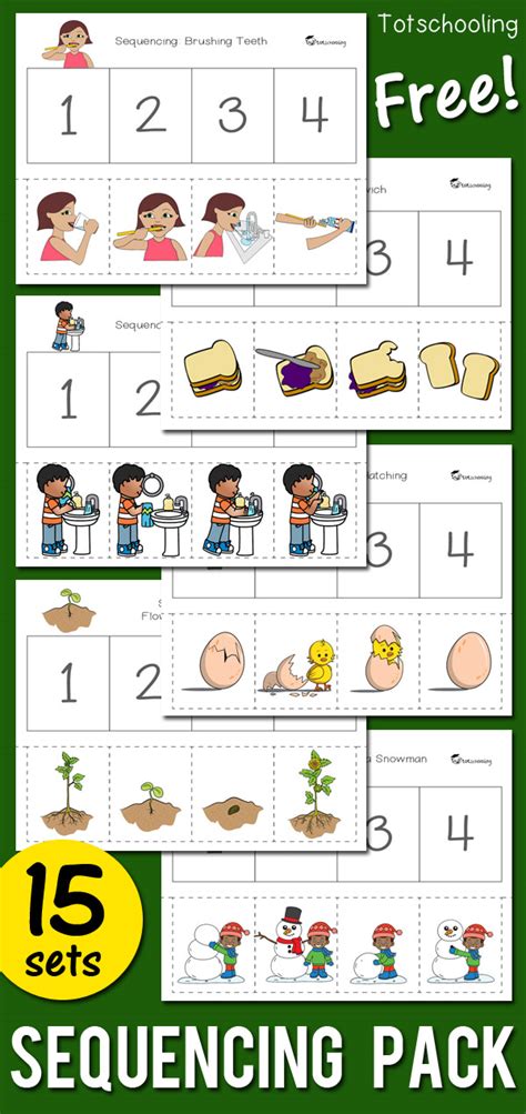 Education sequencing pictures for kids