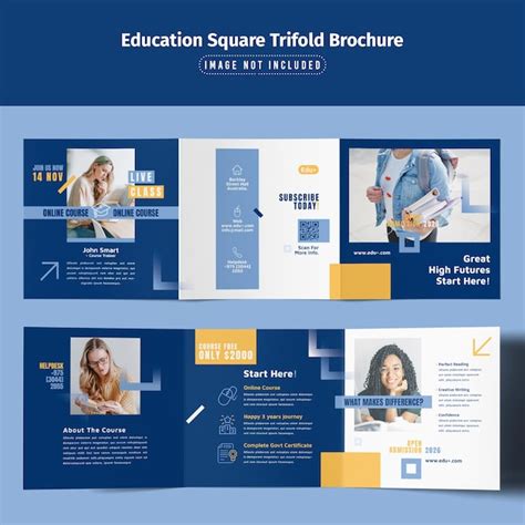 Education Square Trifold Brochure Template