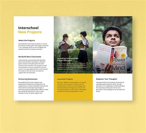 Education tri-fold brochure template for InDesign