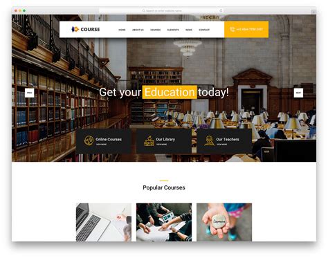 Education Web Template Features List