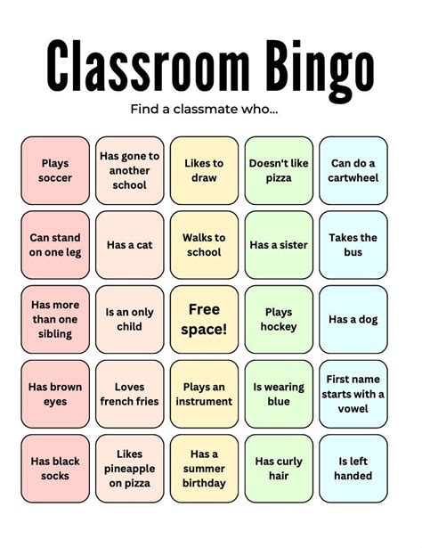 Educational Bingo Template