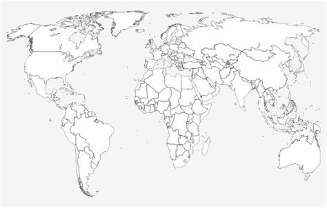 Educational Black and White World Map