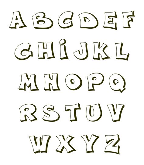 Educational Bubble Letter Alphabet Templates