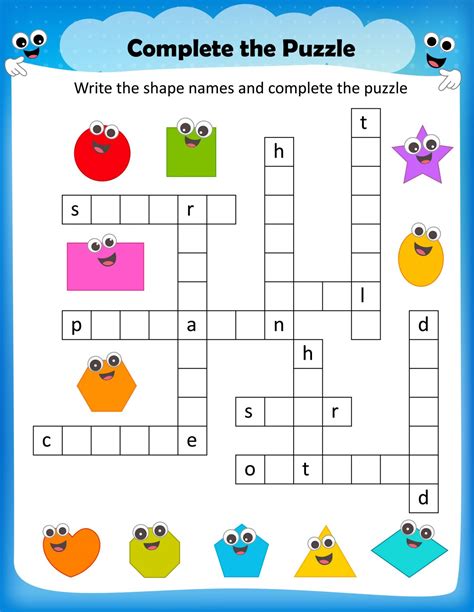 Educational Crosswords for Kids Example 6