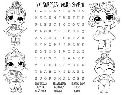 Educational worksheets featuring Lol Doll characters