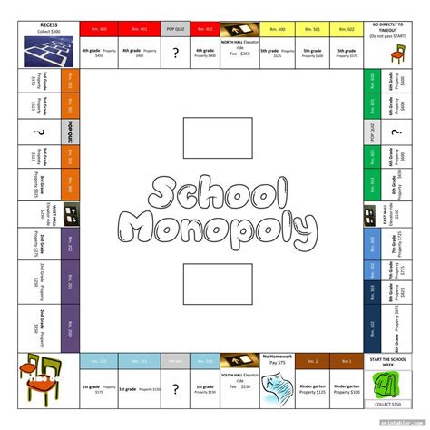 Educational Monopoly Board Template