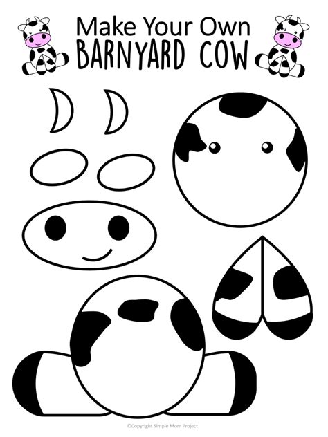 Educational Printable Cow Templates