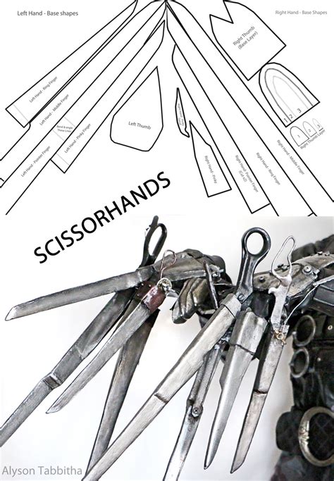 Edward Scissorhands gloves paper template