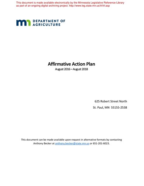 Effective Affirmative Action Plan Example