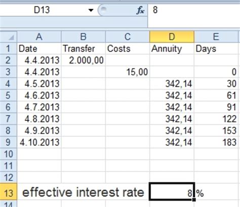 Effective APR Excel