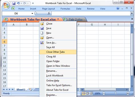 Efficient Excel Tabs Organization