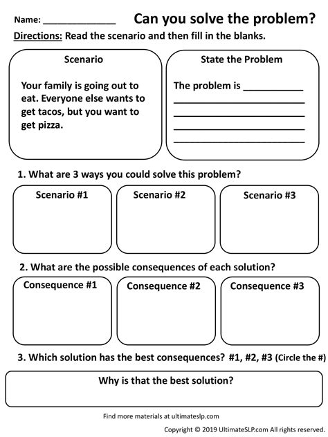 Eighth Grade Problem Solving Worksheets