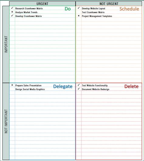 Eisenhower Matrix in Excel