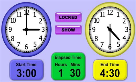 Elapsed time clock faces