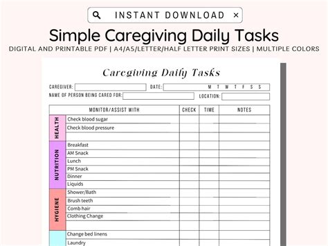 Elderly caregiver daily tasks made easy